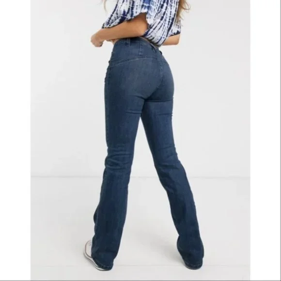 Free People Eva Lace Up High Rise Jeans 28 NWT - Picture 6 of 7